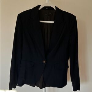 rag & bone navy blue Tailored Single-Button Blazer